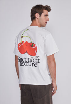 Polera Hombre Cerezas Blanco Sioux